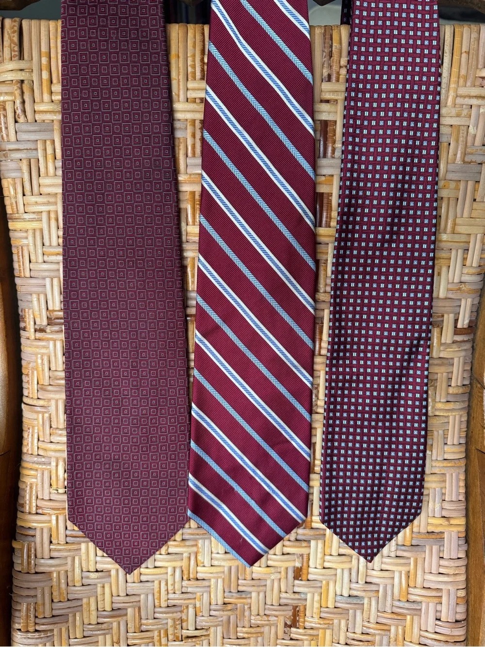 Brooks Brothers tie set - Burgundy Patterned Neck Tie Collection